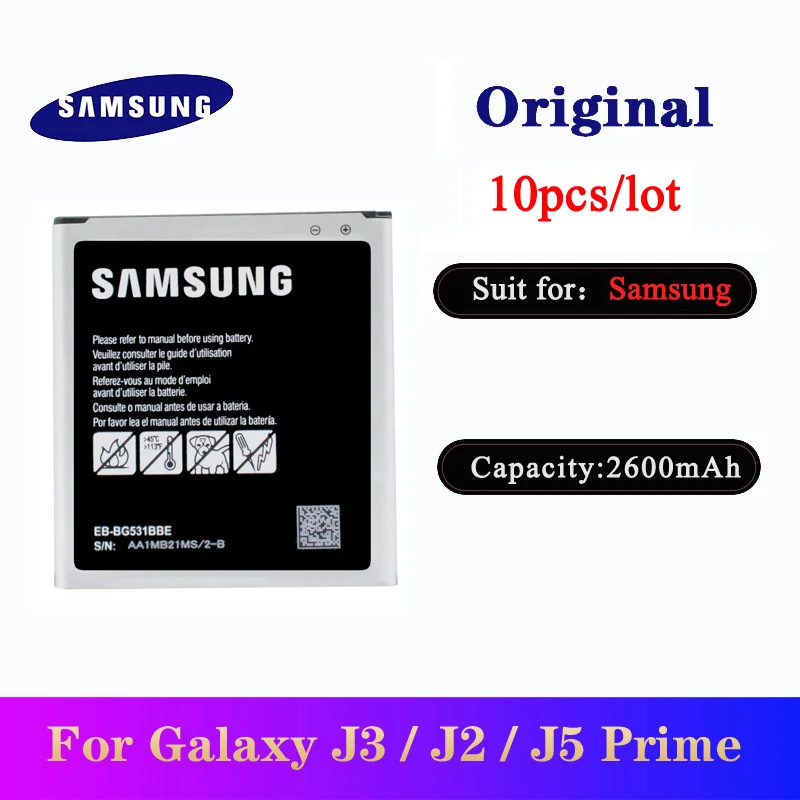 

10pcs/lot Original Phone Battery EB-BG531BBE For Samsung Galaxy Grand Prime J3 2016 /J2 prime G530 G532F /J5 2015 G531H/DS