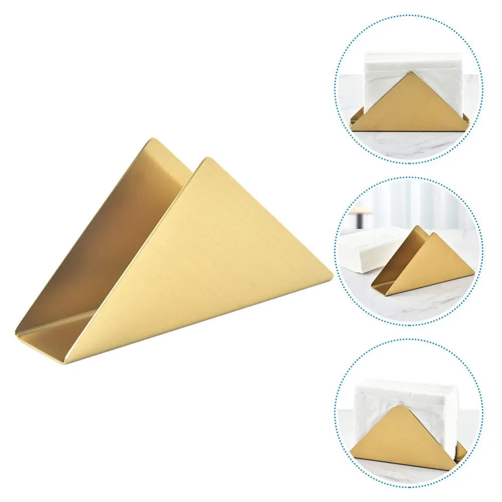 

1Pc Novel Stainless Steel Napkin Holder Creative Office Napkin Holder (Golden)