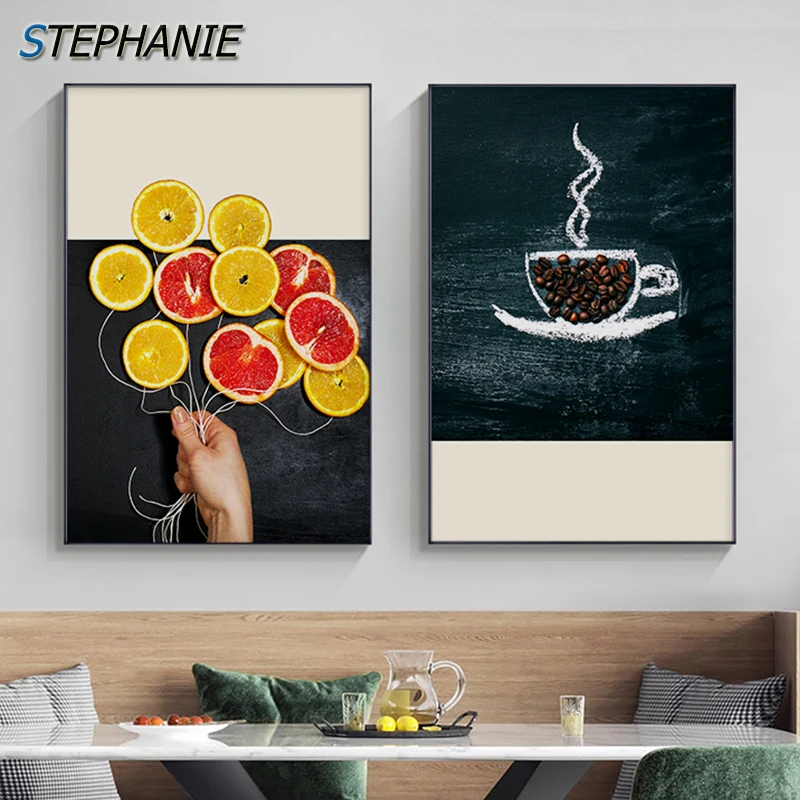 

Abstract Fashion Food Fruit Lemon Orange Wall Art Canvas Painting Nordic Unique Posters N Prints Wall Pictures for Kitchen Decor