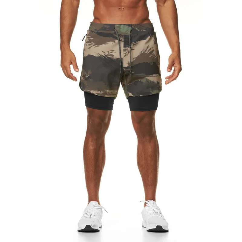 Summer Outdoor Men Sports Shorts Quick-drying Double-layer Basketball Shorts Yoga Pilate Gym Shorts Squash Tennis Sports Shorts