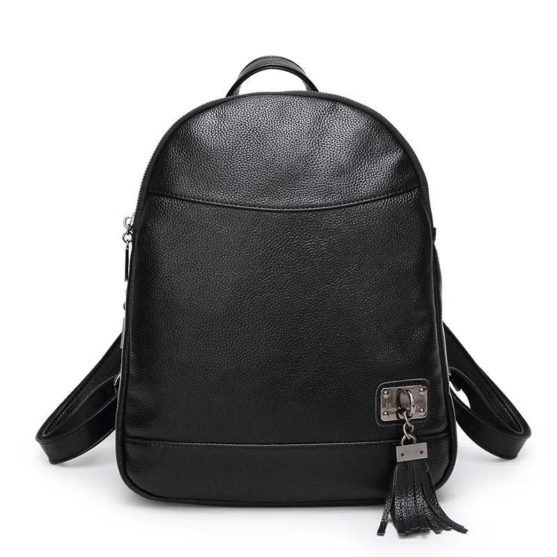 

Luxury Cow Genuine Leather Women Backpacks New Fashion Female Real Natural Leather Ladies Girl Tassel Student Casual Backpack