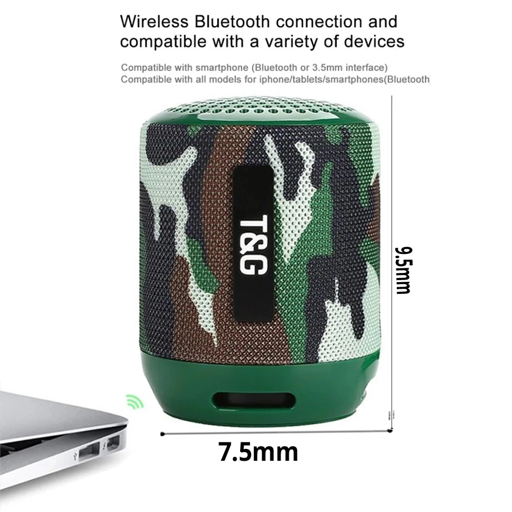 

TG 129 Bluetooth Speaker Portable Outdoor Loudspeaker Wireless Mini Column Stereo Music Surround Support FM TFCard Bass Box