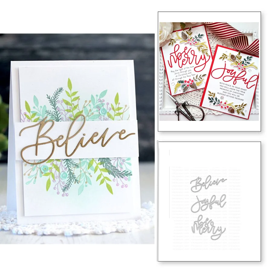 Рождество желаний слова металлические режущие штампы DIY Скрапбукинг бумажное