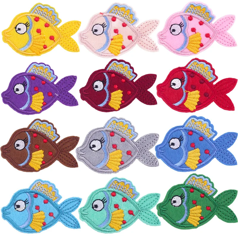 

Large Goldfish Koi Animal Patch Iron on Patch for Clothing Red Carp Embroidery Applique DIY Backpack Jacket Clothes Stickers