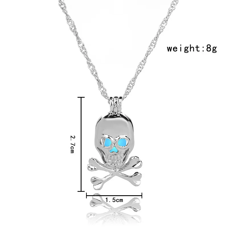 

Noctilucent Skeleton Pirate Glowing Pendant Necklace Luminous Necklace Night Fluorescence Glow In The Dark Halloween Gift