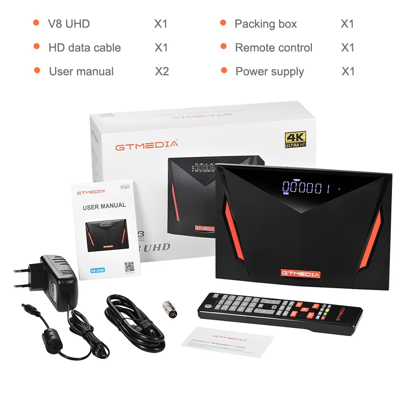 

Gtmedia V8 UHD DVB S2 satellite receiver Built in wifi H.265 DDVB-S/S2/S2X+T/T2/Cable/ATSC-C/ISDBT better V8X V8 PRO2 V7 HD