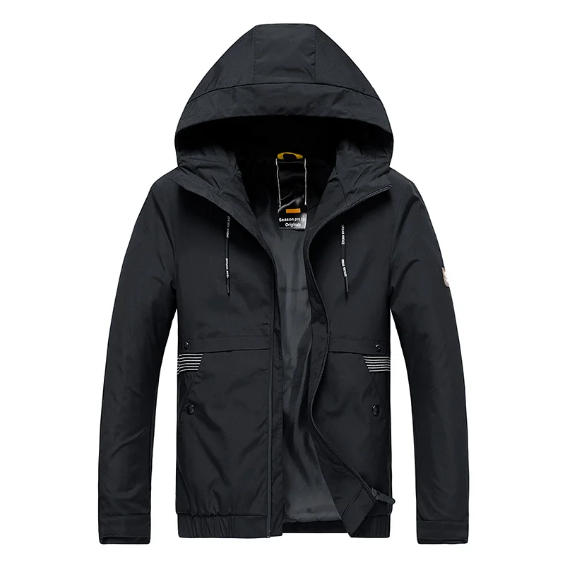 Мужская повседневная куртка с капюшоном водонепроницаемая ветровка верхняя