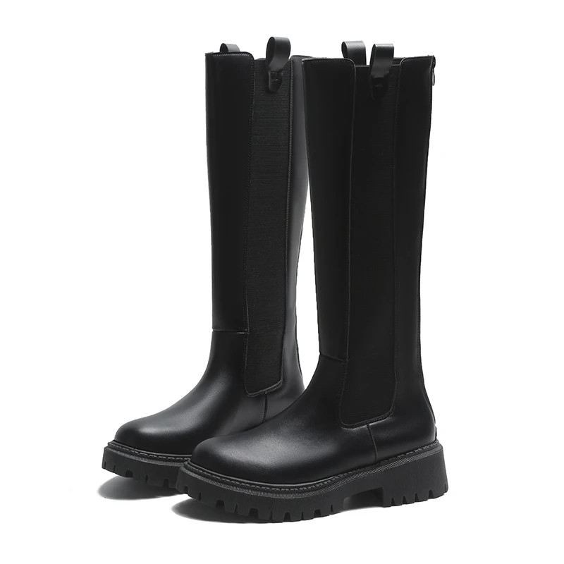 

Women Boots Ladies Shoes Woman Boots Slip on Ankle Mid Calf Boots Platform Non Slip PU Leather Soft Footwear Woman Fashion 2021