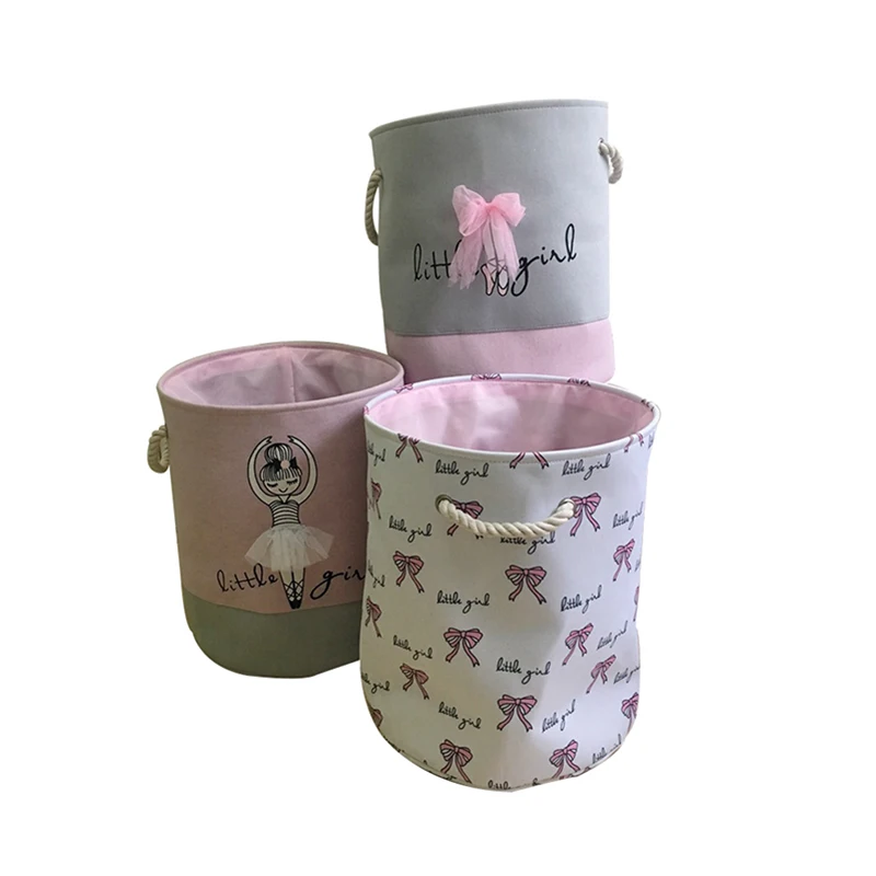 Розовая корзина для белья грязная одежда хлопковый балетный Органайзер с бантом