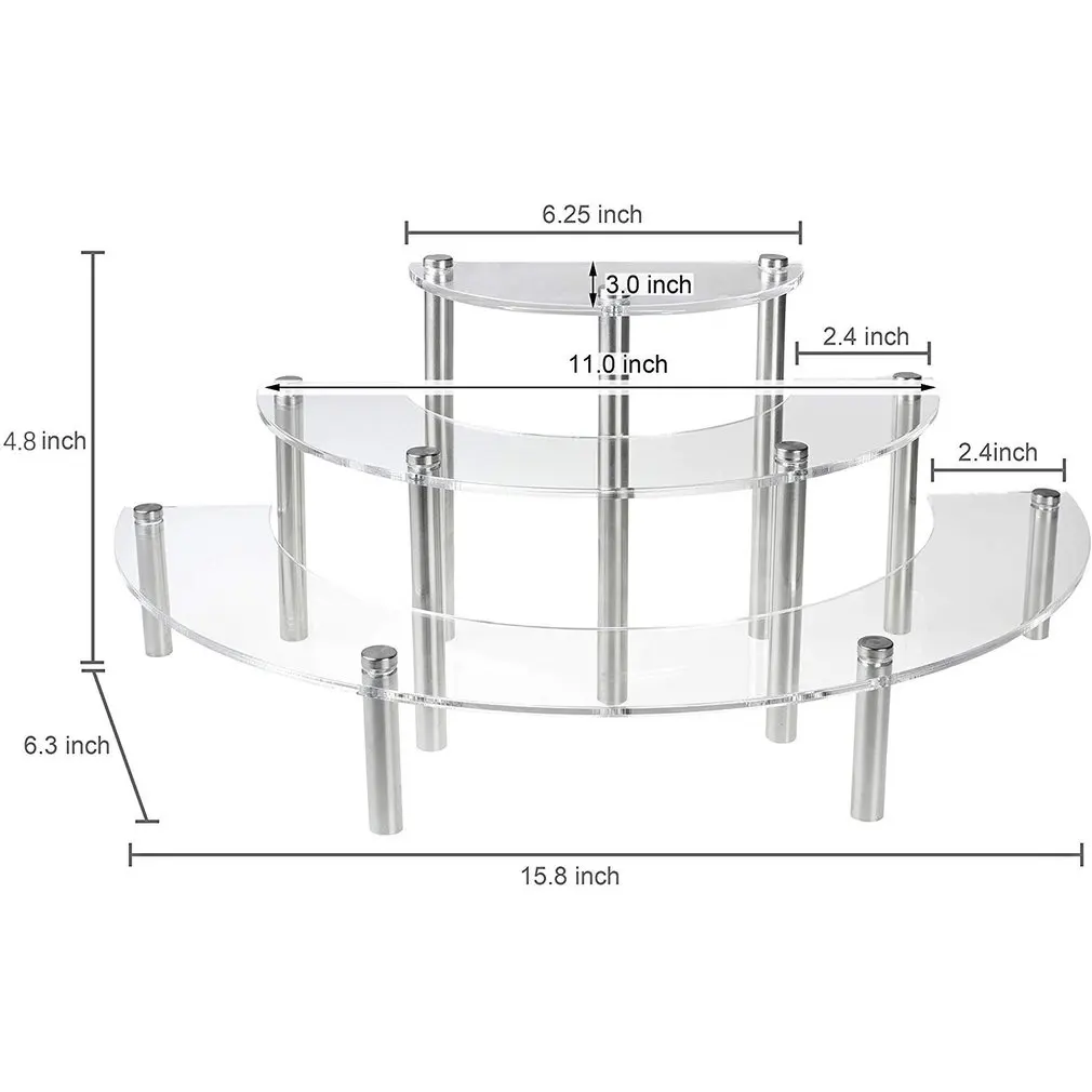 

Acrylic Cupcake Stand 3 Tier Cake Stand Dessert Cupcake Display Rack Holder Wedding Christmas Decorations Transparent