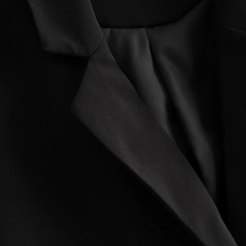 NSZ женский черный элегантный Блейзер длинный рукав однобортная с английским