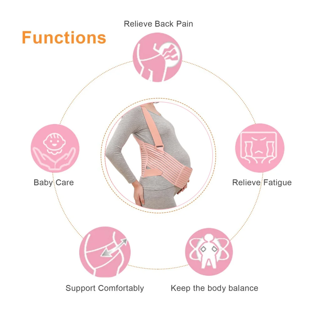 

Maternity Belt Pregnancy Support Belt with Shoulder Straps Back Support Band