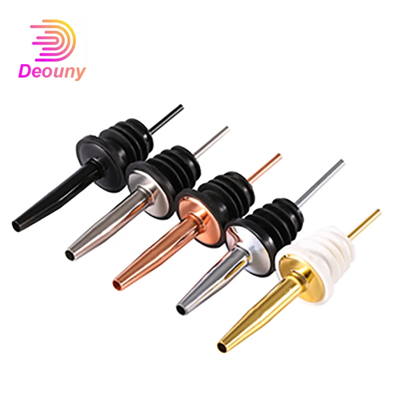 

DEOUNY 3/5Pcs For The Bartender Liquor Pourer Cork Spout Stainless Steel Wine Bottle Stopper Wine Corks Cocktail Bar Accessorie