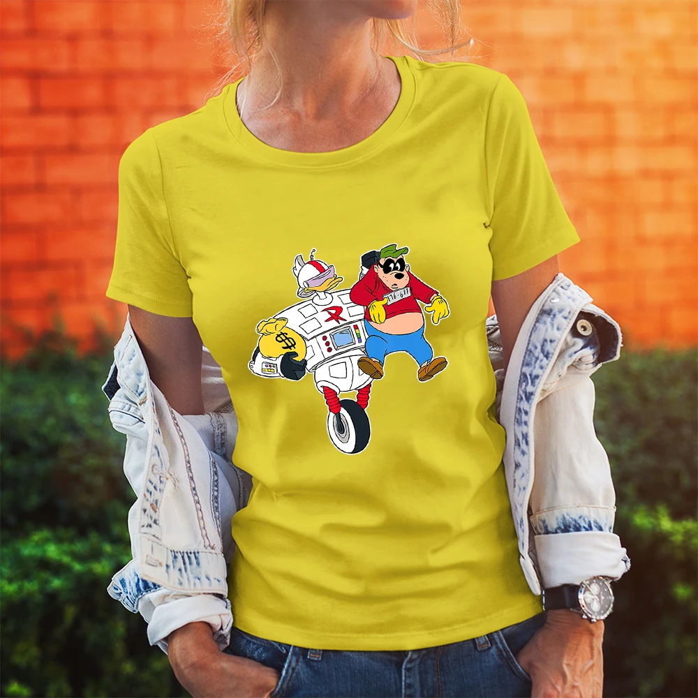 

Disney Scrooge McDuck Cartoon Printing Women T-Shirts Kawaii Pattern Fashion Outdoor Casual T Shirts Female Comfortable Harajuku