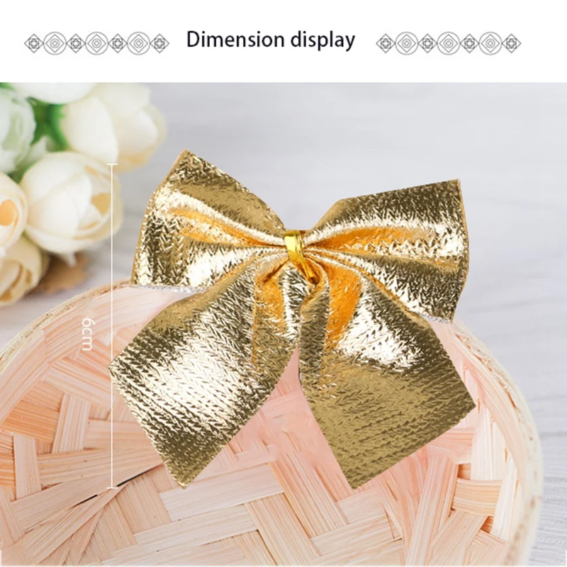 

Christmas Bows Festival Bowknot Xmas Tree Decorations Ornaments for Christmas Tree Hanging Decoration Supplies 120Pcs
