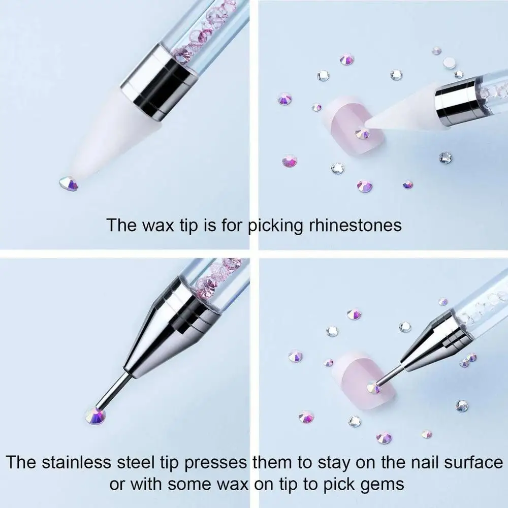 Dual-ended Rhinestone Dotting Pen, Handle Manicure Nail Art DIY Decoration Tool