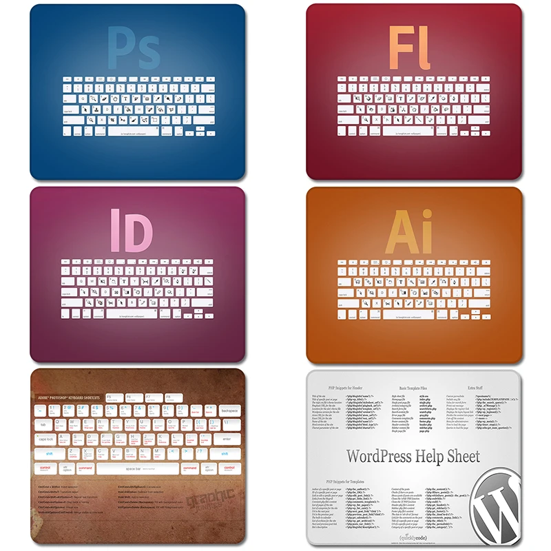 InDesign Adobe Photoshop Wordpress клавиатура ярлыки природа резиновый стол коврик для мыши