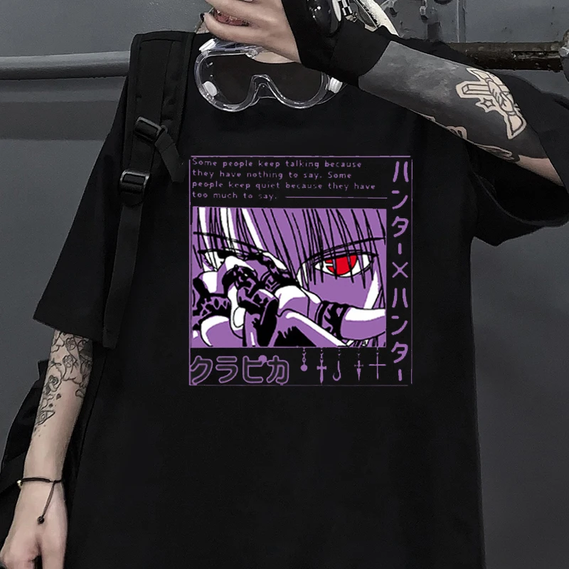 

Hunter X Hunter T-shirt Harajuku Cartoon 90s Summer Clothing Harajuku Demon Eye Anime Print T-shirt Super Large Size