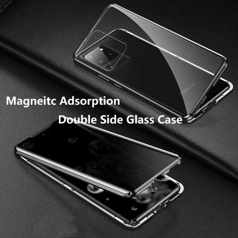 Магнитный двухсторонний чехол Adsoption для Samsung Galaxy S30 S21 S20 Note 20 UItra Plus 5G S10 S9 S8 A51 A71 A50