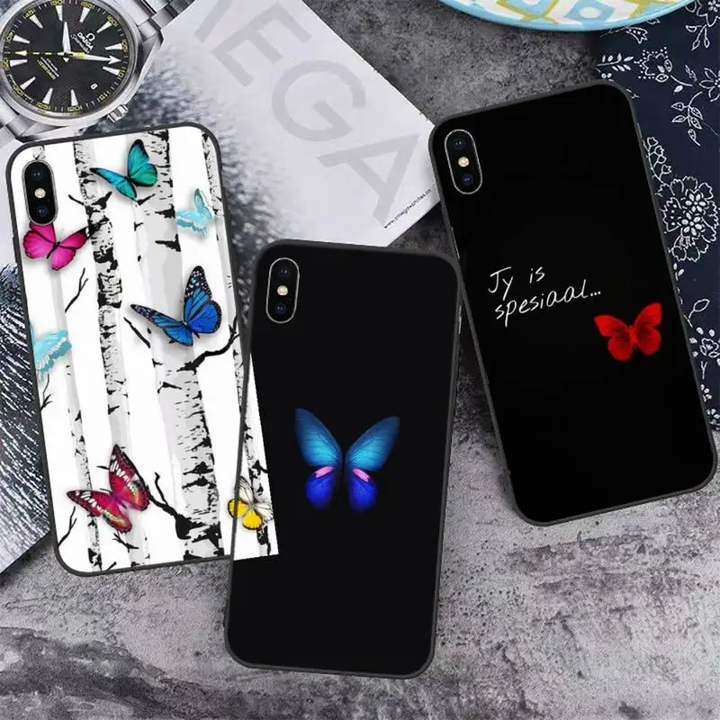 

Butterfly cute color Phone Case for iPhone 12 11 mini pro XS MAX 8 7 6 6S Plus X 5S SE 2020 XR