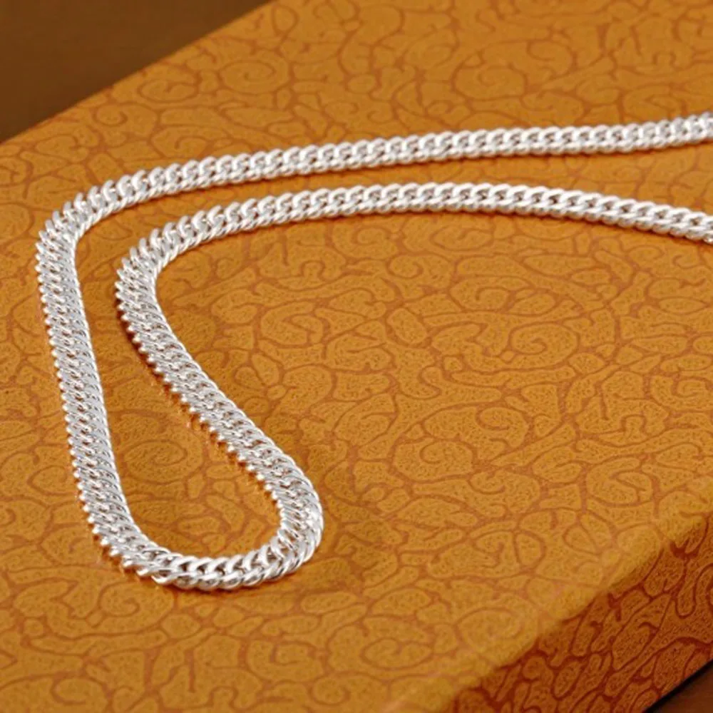 Ожерелье из чистого серебра S999 для женщин и мужчин ожерелье панцирной цепи 5 6 мм