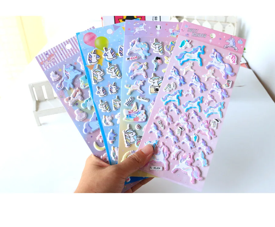 1 компл./лот Kawaii канцелярские наклейки s Единорог пена Наклейка декоративная Мобильная Наклейка s Скрапбукинг DIY ремесло стикер