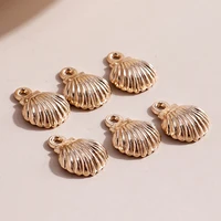 80pcslot 1012mm trendy metal gold color shell charms pendants for diy making earrings necklaces jewelry findings