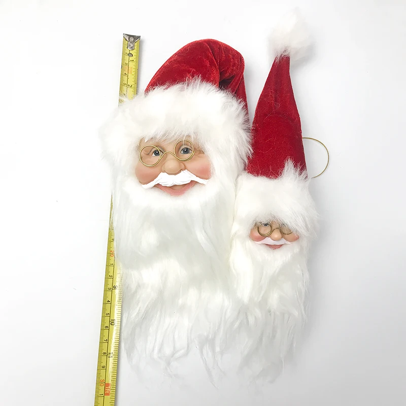 Искусственная голова Санта Клауса Рождественское украшение красная фотография