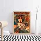 Альфонсе муча, Монако Монте-Карло, 1897. Художественный плакат с принтом, винтажное и ретро украшение для стен, художественные винтажные рекламные объявления для путешествий