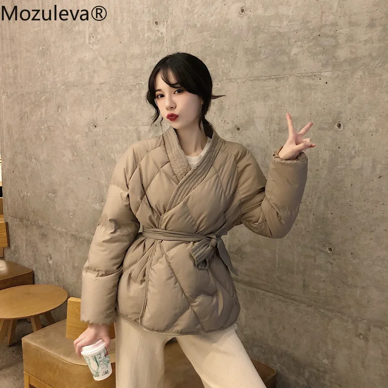 Mozuleva 2020 с v-образным вырезом ромбовидная решетка хлопковой подкладкой куртка