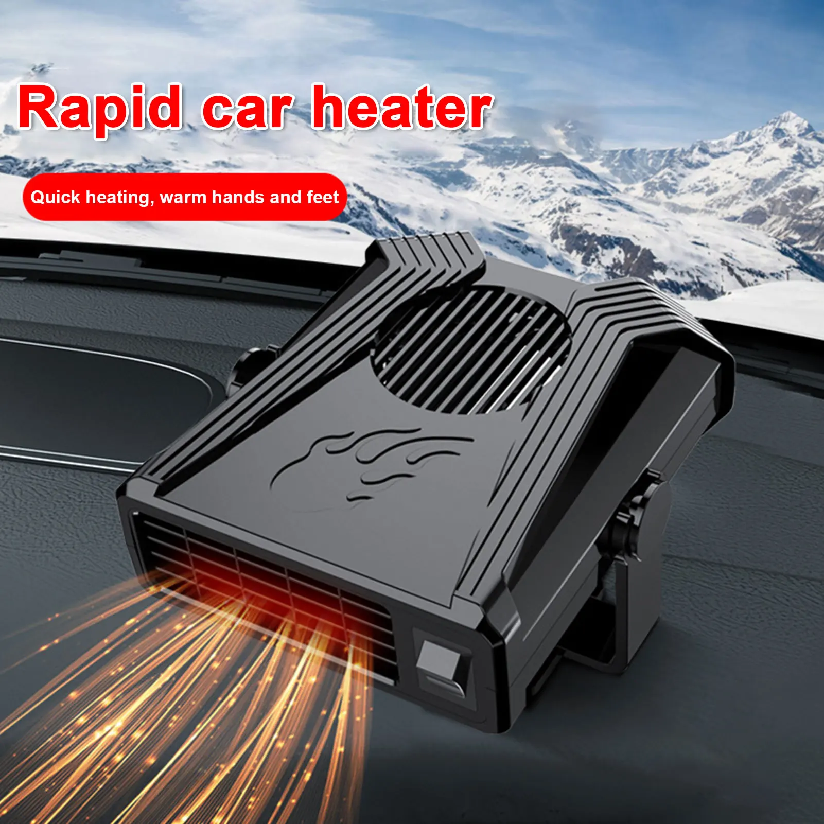 

Car Heater Portable Electric Heating Fan 24V 150W Adjustable Thermostat Tip-Over Overheat Protection For Heating Windshield