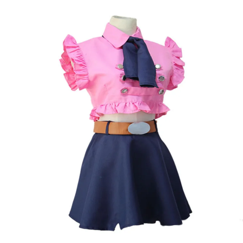 Anime Nanatsu no Taizai Princess Elizabeth Liones Cosplay Costume Green Wig Seven Deadly Sins Pink Skirt Set Role Play Outfit |