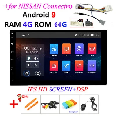 DSP ips 4G 64G Android 9,0 2 Din Универсальное автомобильное радио ПК мультимедийный плеер видео gps головное устройство в тире для NISSAN/VW/TOYOTA OBD2 - Цвет: NISSAN4G 64G IPS DSP