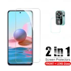 2 в 1 Защитное стекло для Xiaomi Redmi Note 10 4G чехол для объектива камеры защитная пленка redmy note 10 4g M2004J7AC закаленное стекло