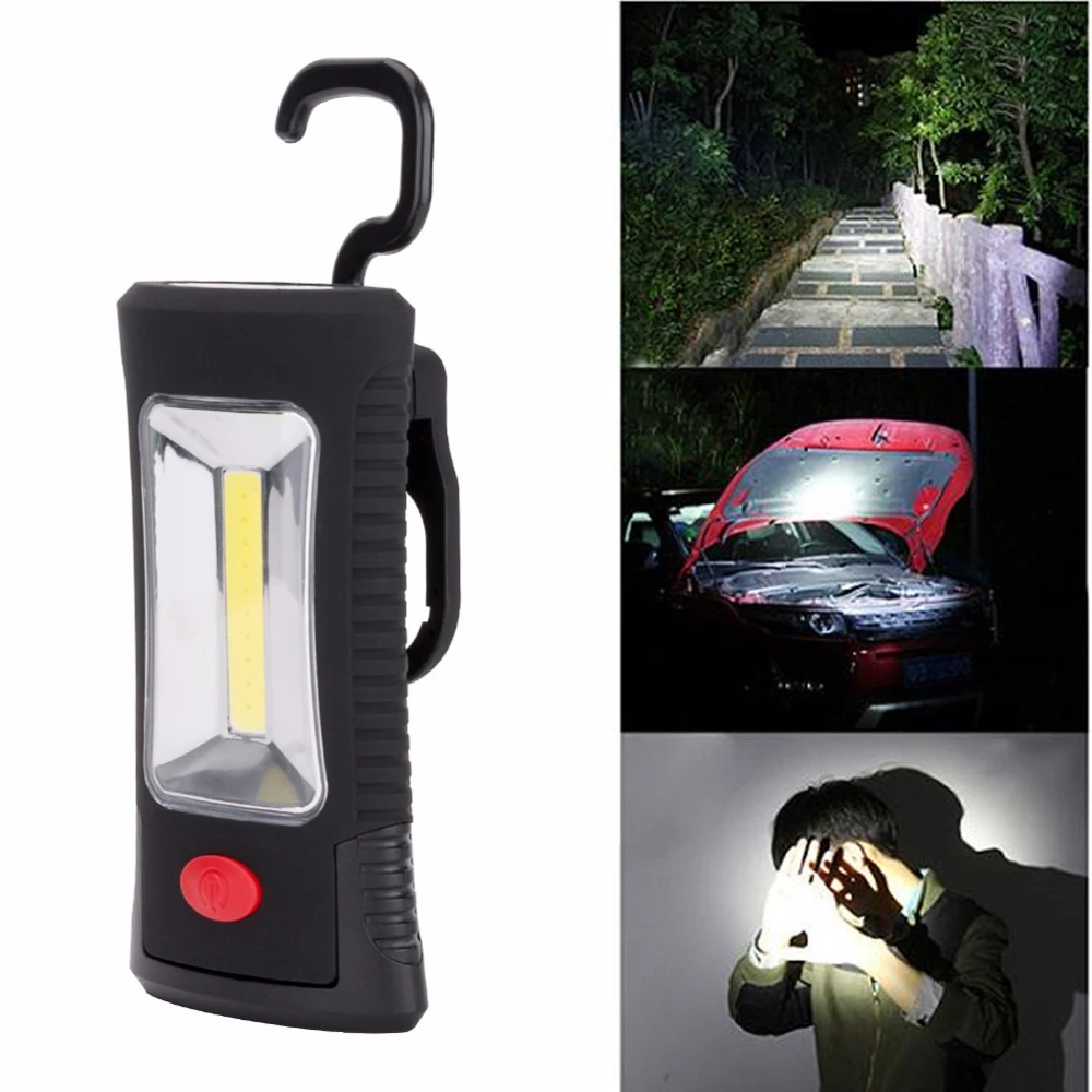 tactical flashlight LED Flashlight 2-Mode COB Work Lamp Magnetic Folding Hook Flash Light Torch Powered by 3x AAA | Освещение