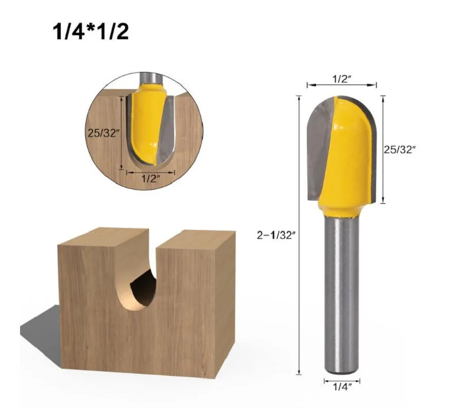 1-3 шт. НАБОР КОНЦЕВЫХ ФРЕЗ 1/4 дюйма | Инструменты
