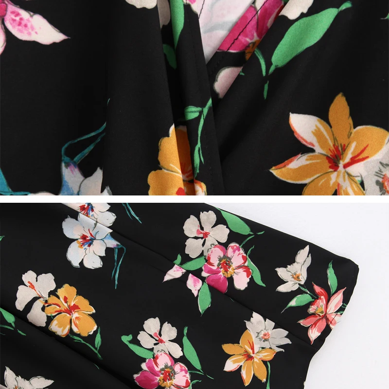 

Sexy V-neck Women Long sleeve Maxi dress Fashion Floral Print Loose Casual Dress Female Spring 2020 Newest Vestidos YNZZU YD379