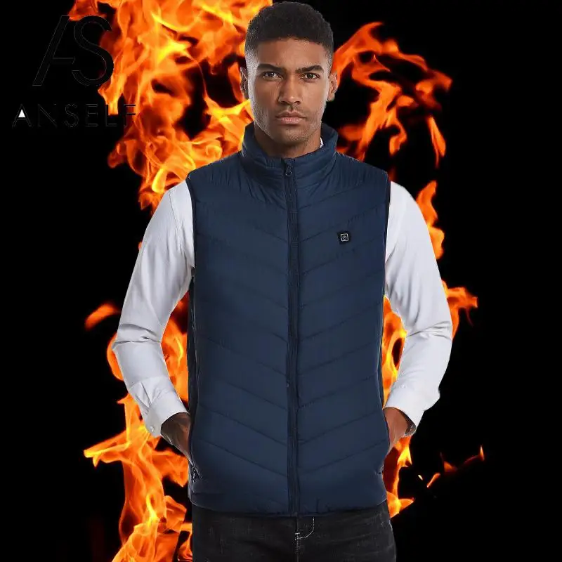 2020 зимний теплый жилет модный мужской с электрическим подогревом подкладкой