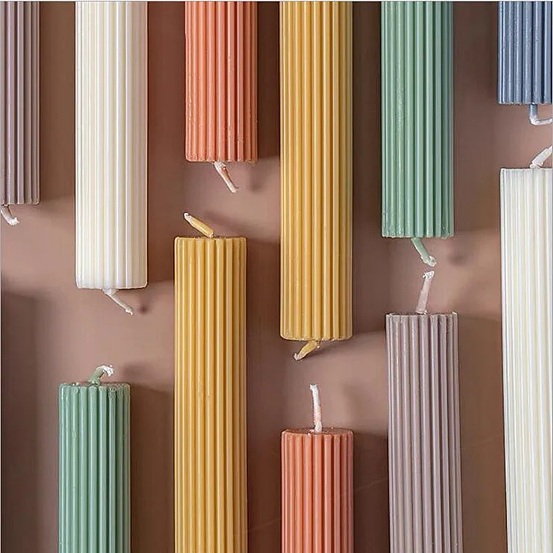 

Long Pole Stripe Cylindrical Candle Mold Transparent Acrylic Plastic Candles Mould Handmade for Aromatherapy DIY Craft Tools