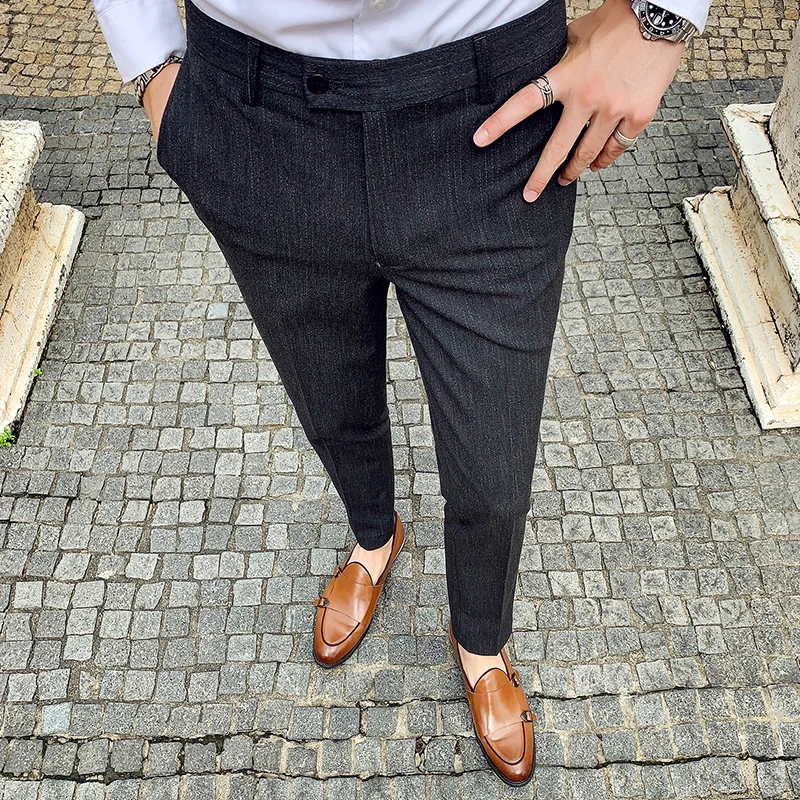 Деловой облегающий костюм брюки Pantalon Осеннее модное платье офисные мужские