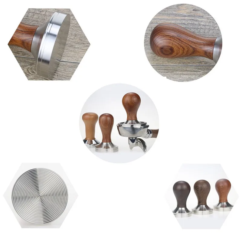 304 из нержавеющей стали Темпер для кофе чакат Прето деревянная ручка кофейный