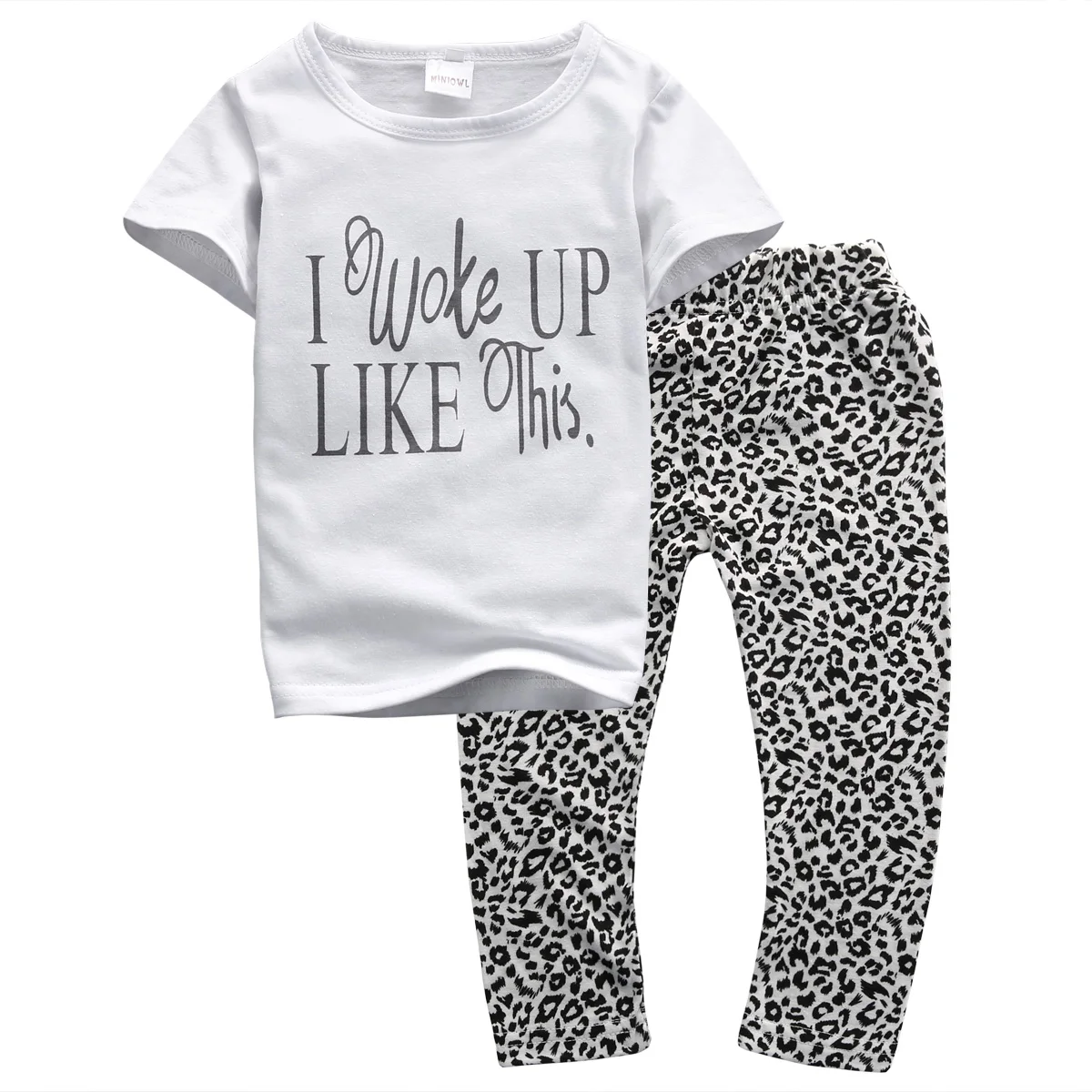 

Комплект одежды для маленьких девочек из 2 предметов, Повседневная футболка с короткими рукавами Топы из хлопчатобумажной смеси, комплект с...