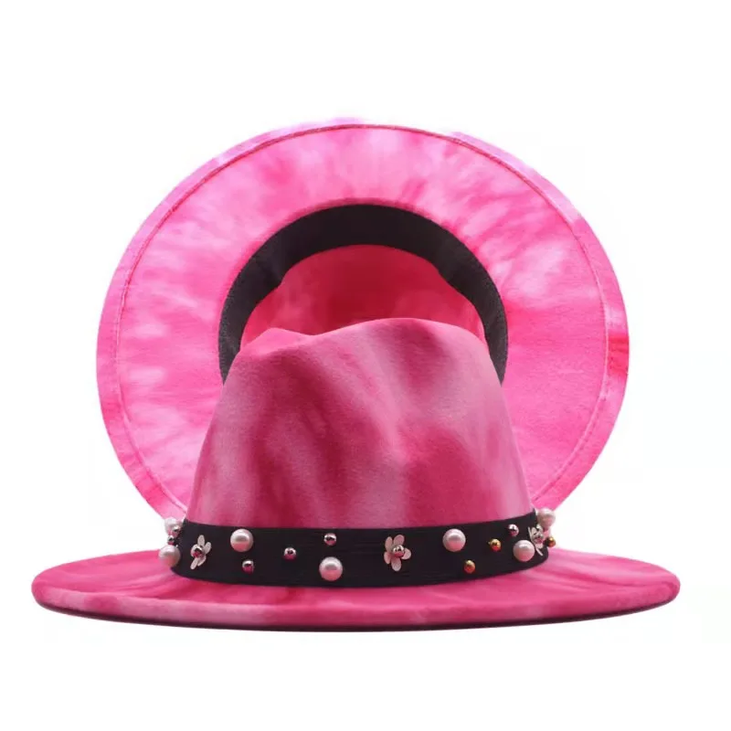 

Новинка 2021, модные фетровые шляпы для мужчин и женщин, осенне-зимняя джазовая шапка, двусторонние шерстяные шапки с краской, облегающая шапк...