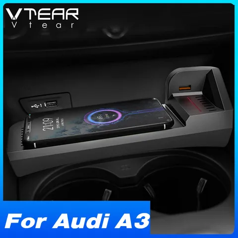 Автомобильное беспроводное зарядное устройство для Audi A3 8v аксессуары для модификации салона Запчасти для быстрой зарядки телефона автомобильные товары 2014-2022