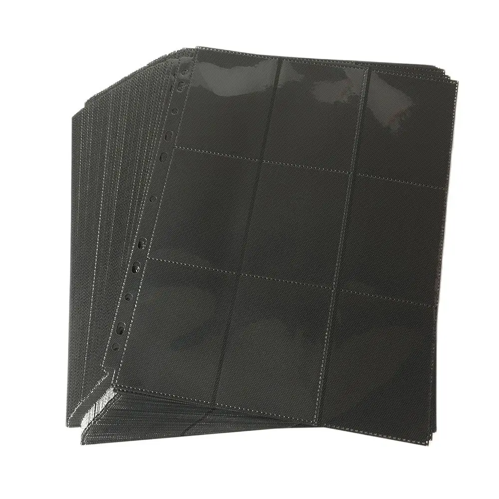 

10 Pages, 180 Pockets, Side Loading Black Color Card Album Page/Binder Protector Mtg TCG Pokemon Yu-Gi-Oh Card Binder Pages