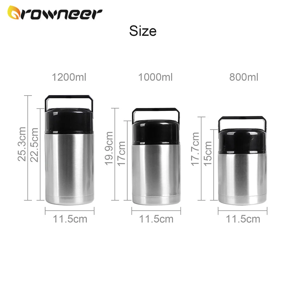 800 мл/1000 мл/1200 мл большой Ёмкость двойной Слои Нержавеющая сталь Портативный