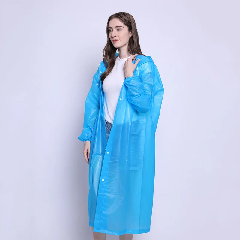 

New EVA Thickened Women Men Waterproof Raincoat Tourism Outdoor Hiking Rain Poncho Raincoat Hooded Rain Coat Wholesale