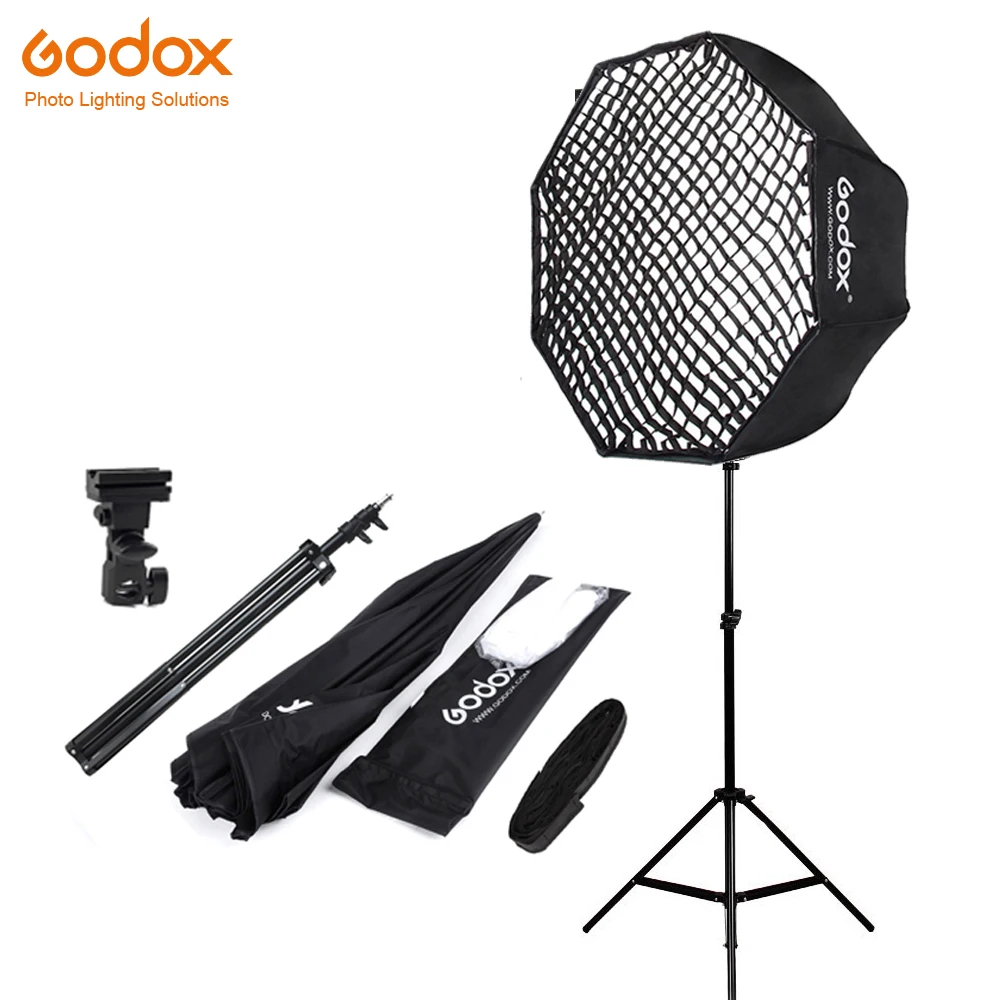 Godox 80 см восьмиугольник соты сетчатый Зонт софтбокс светильник стенд зонтик кронштейн комплект для строб студия Вспышка Скорость светильник