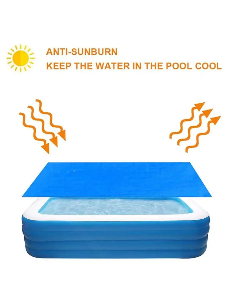 

360*190cm Solar Tarpaulin Rectangular Swimming Pool Protection Cover Heat Insulation Film For Indoor Outdoor Frame Pool