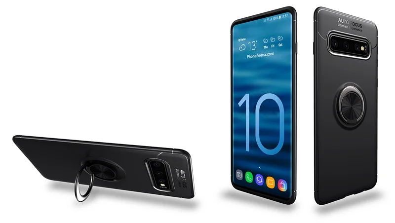 Чехол с кольцом для пальца для samsung Galaxy S10 Plus, чехол для телефона s, автомобильный магнитный держатель, мягкая ТПУ Силиконовая задняя крышка для samsung S10 Plus